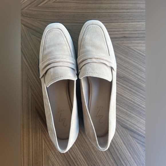 27 EDIT Nude Suede Loafers - Picture 3 of 6